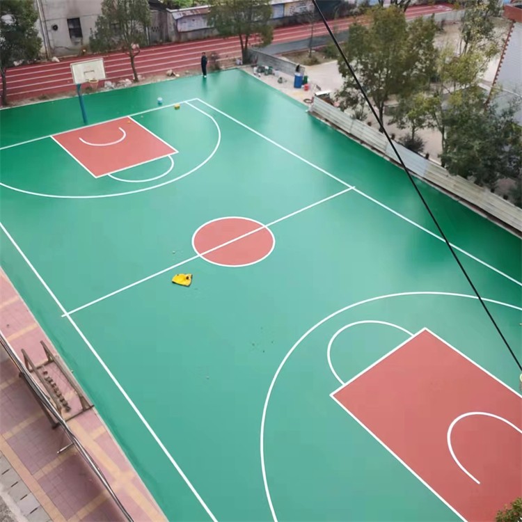 塑胶球场 透气型塑胶球场 户外运动用学校室外塑胶地面 篮球场