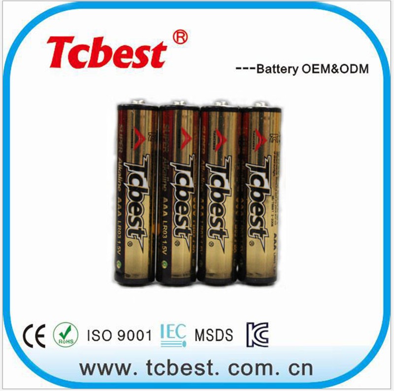 TCbest 环保7号碱性电池黑金 AAA LR 03 KC认证免费拿样