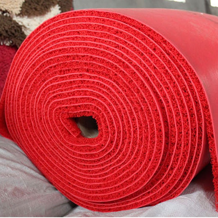 红色走廊喷丝地毯 防滑耐用 PVC喷丝地毯 大红迎宾地毯 丝圈地毯