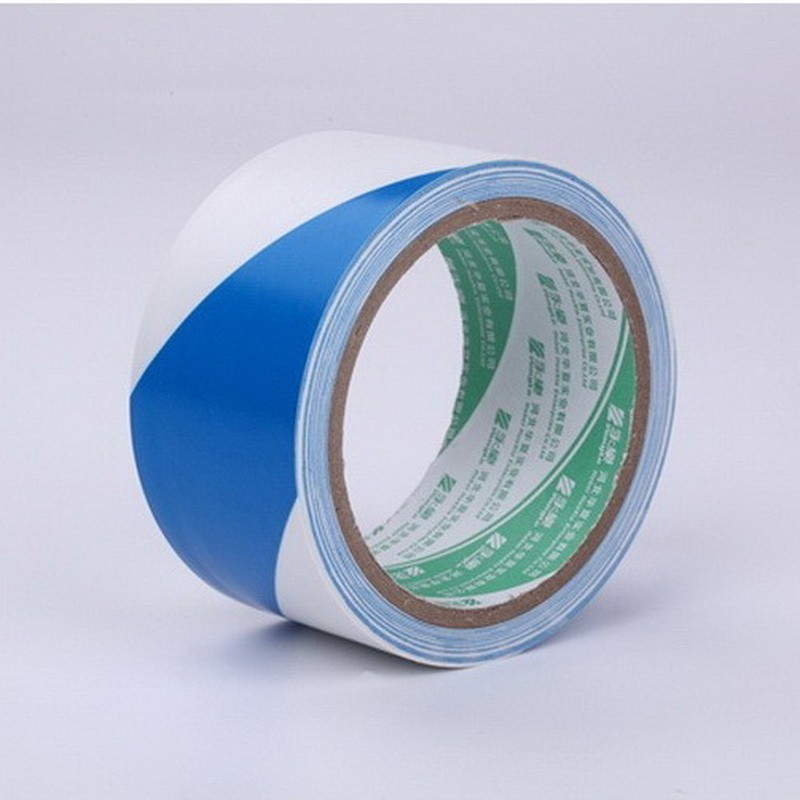 PVC胶带 蓝白色警示地板胶带 防水耐温斑马线胶带