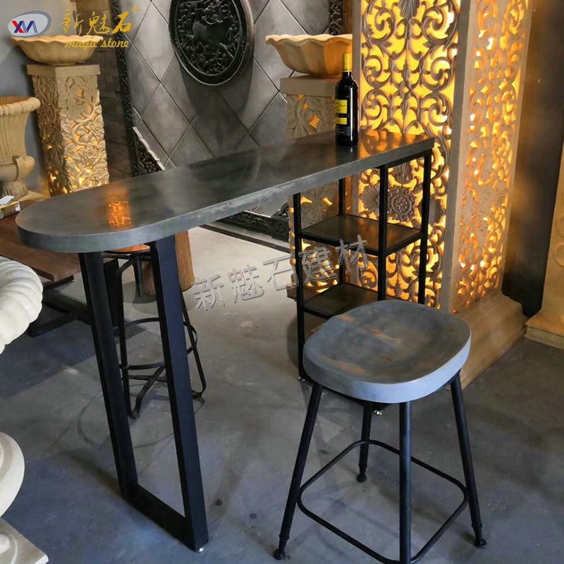 设计款北欧ins风创意清水混凝土桌椅组合居家餐厅休闲吧台定做
