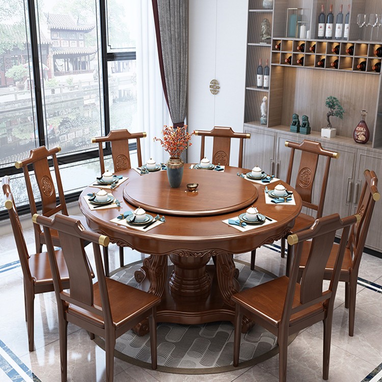 新中式實木餐桌圖片 廣東佛山實木餐桌椅子