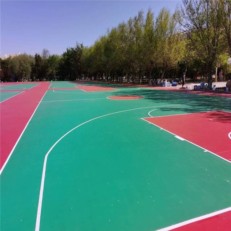 弹性丙烯酸篮球场 彩色健身步道体育用品材料 万信达工程