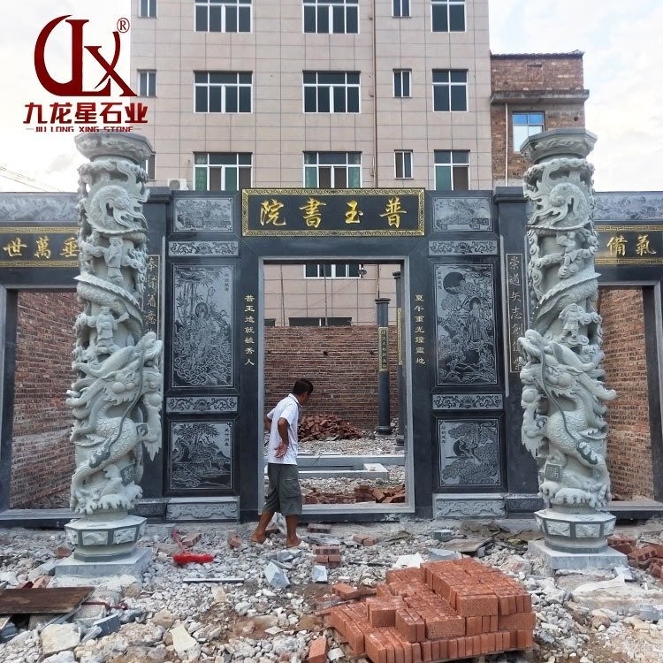 四川青石龙柱直径60厘米 高度3.6米 九龙星厂雕刻